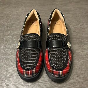 NWOT Torrid X Betsey Johnson Plaid Buckle Loafers